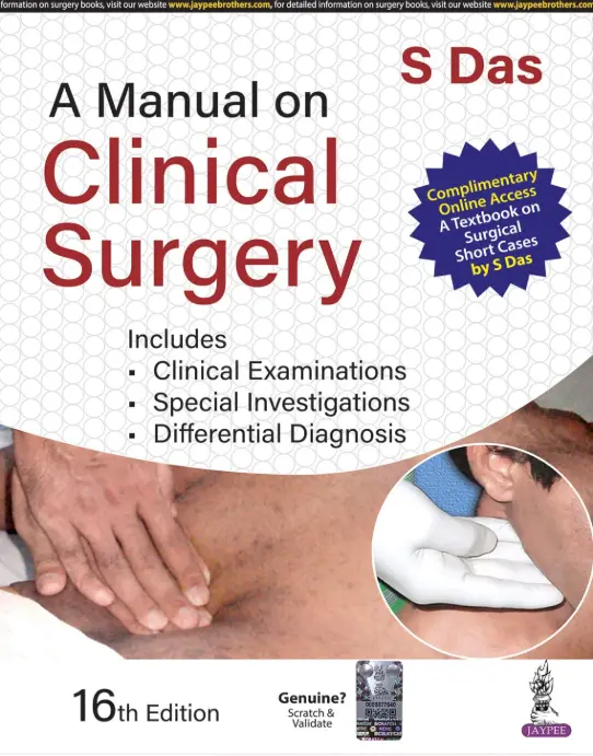 A Manual on Clinical Surgery 16th Edition by S Das A Manual on Clinical Surgery 16th Edition by S Das