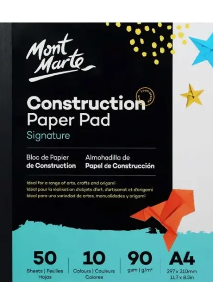 Mont Marte Construction Paper Pad A4 90gsm 50 Sheets