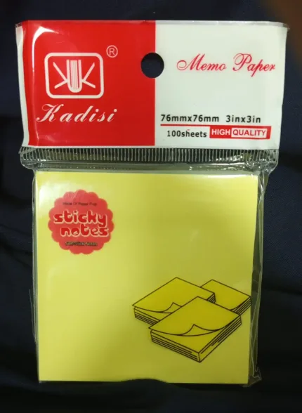 Kadisi Yellow Sticky Notes 100 Sheets 3*3inch 76*76mm