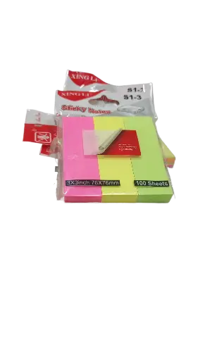 Xing LI Multi-Color 3 Pad Sticky Notes 100 Sheets 3*3inch 76*76mm