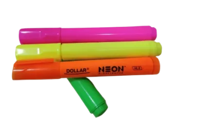 Dollar Neon Highlighter HL5 Bright Fluorescent Ink with Reliable Performance