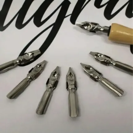 Calligraphy Pen Set with Wooden Holder & 6 Nibs