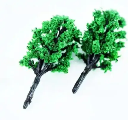 Artificial Pine Tree Pair in Dark Green 6 cm