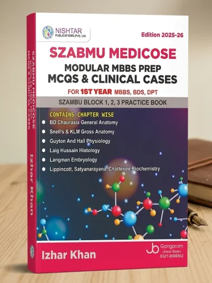 Cover image of SZABMU Medicose Modular MBBS Prep MCQs & Clinical Cases Edition 2025-26