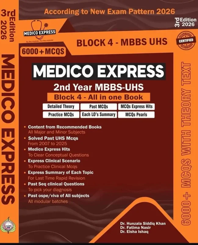 Cover Image for Medico Express Block 4 For 2nd Year MBBS-UHS 3rd Edition 2026