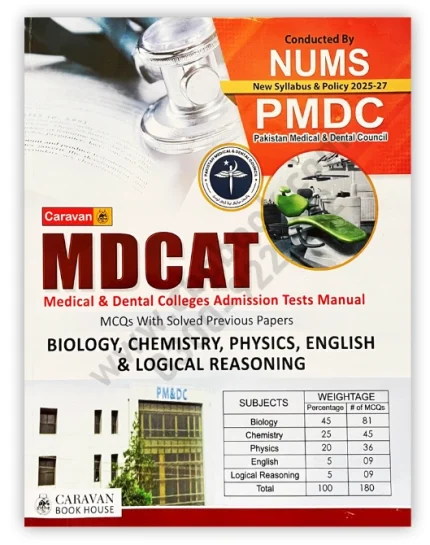 Cover Image for MDCAT Manual MCQs with Answers Explained Caravan Book House