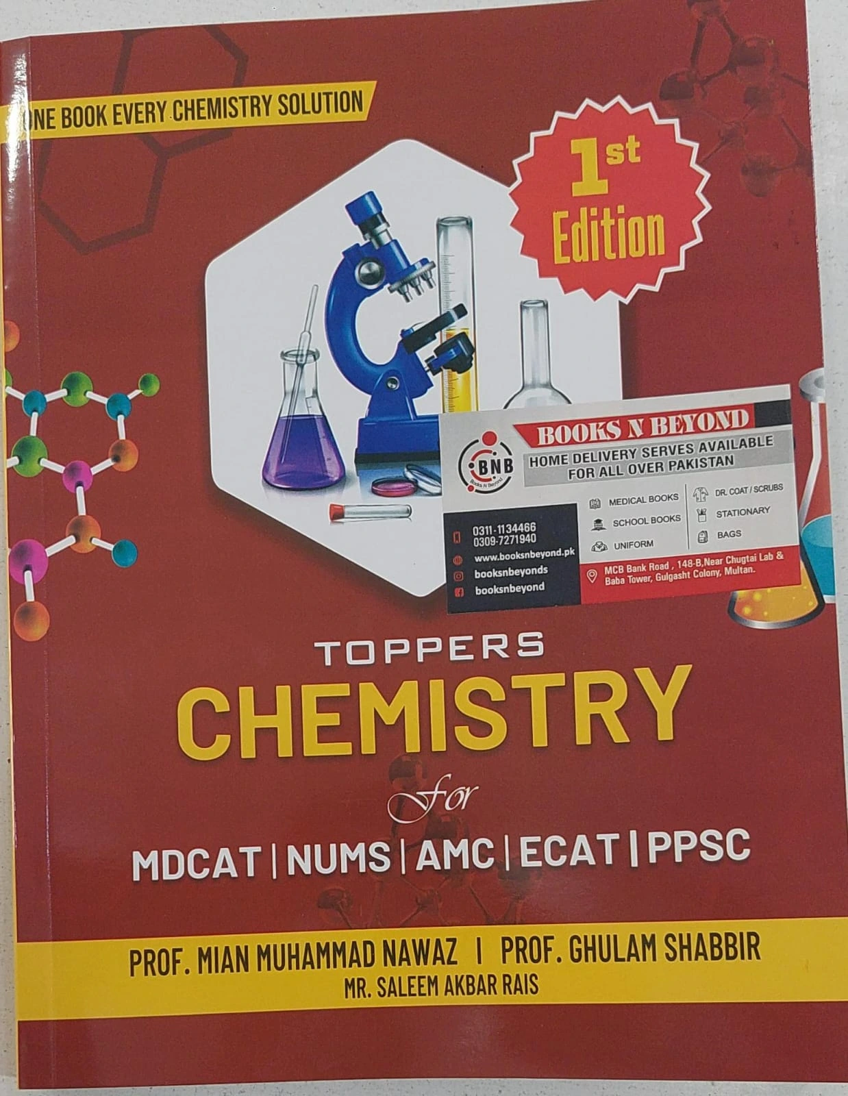 Toppers Chemistry for MDCAT, NUMS, AMC, ECAT & PPSC – 1st Edition